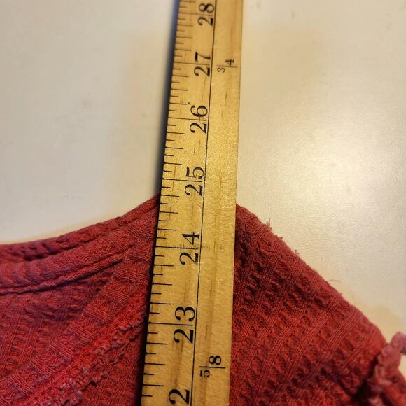 Anthropologie We the Free Top Womens L Roll with it Thermal Waffle knit cozycore - Picture 7 of 7